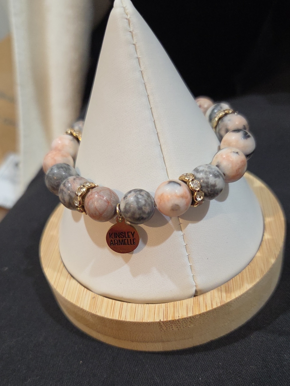 KINSLEY ARMELLE PINK ZEBRA JASPER BRACELET